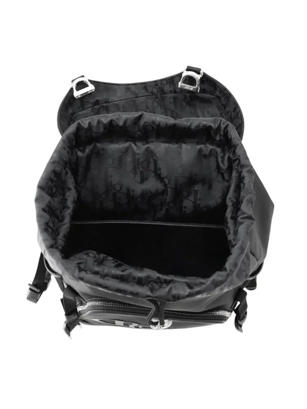 Dior Backpack 8 Lewis Hamilton Nylon Leather Black